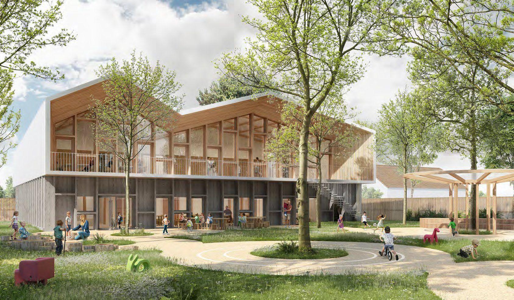 Construction d'un restauration scolaire et d'un équipement de quartier.