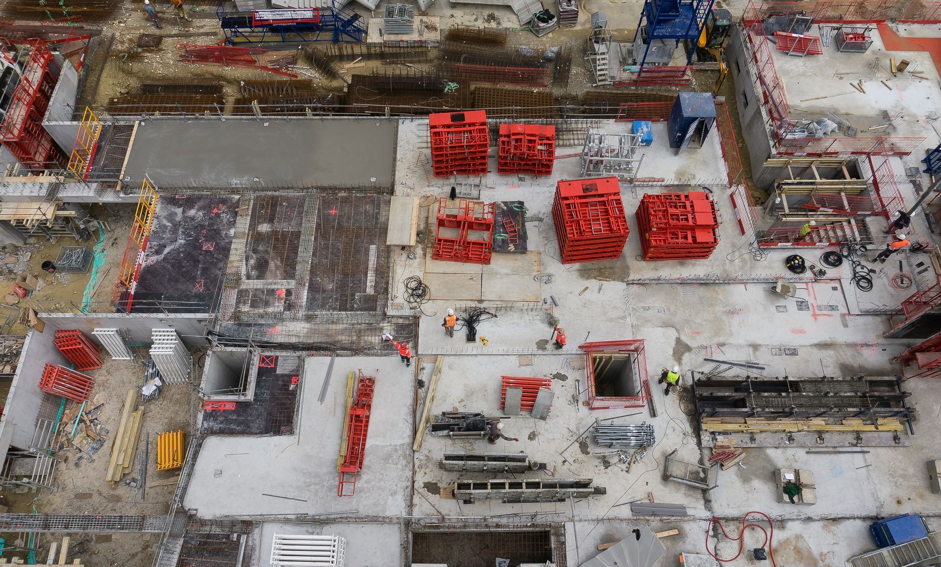 Vue aérienne d'un chantier.