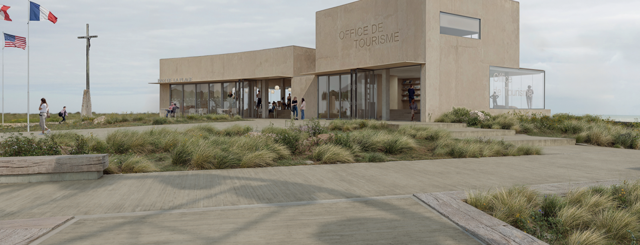 Restructuration de la Maison de la Mer et Réaménagement Paysager de la place du Général de Gaulle,
Courseulles-sur-Mer (14).