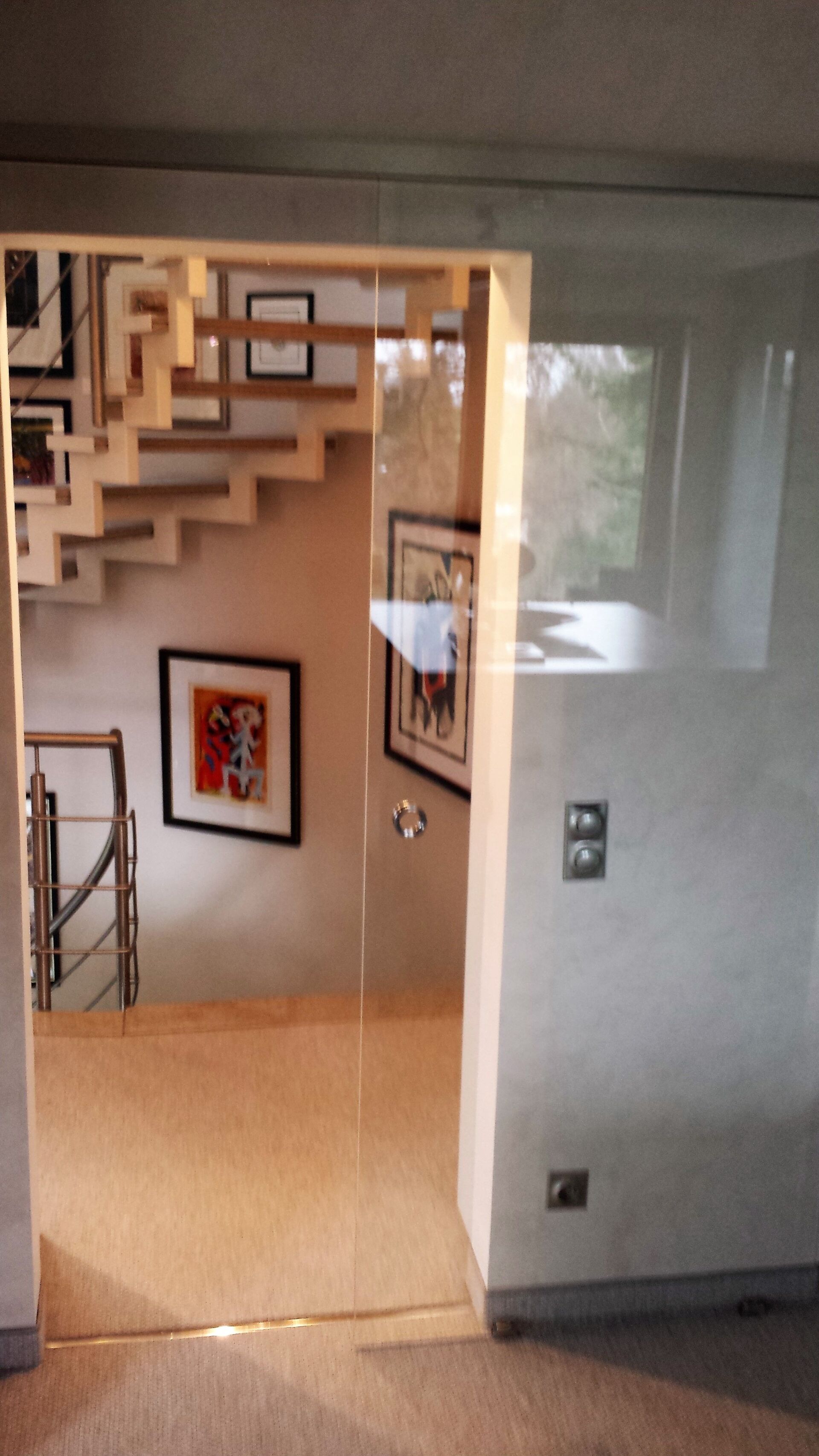 Schiebetür Satinato mit Sandstrahlung 5