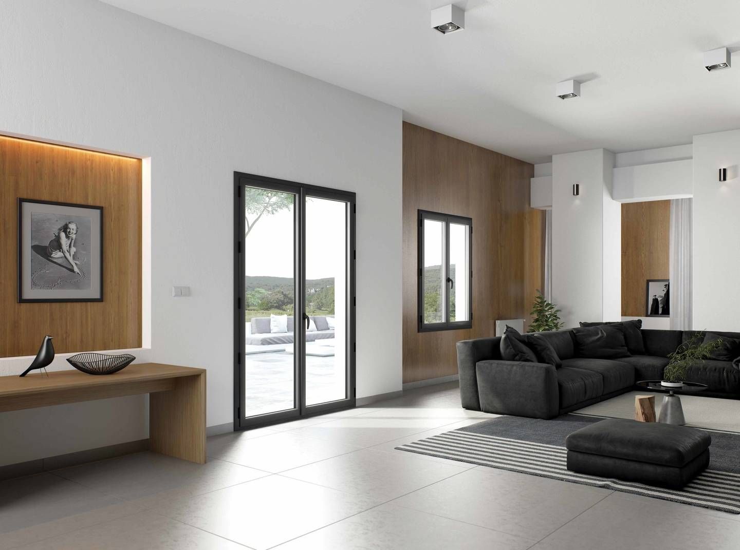 Portes fenêtres noires