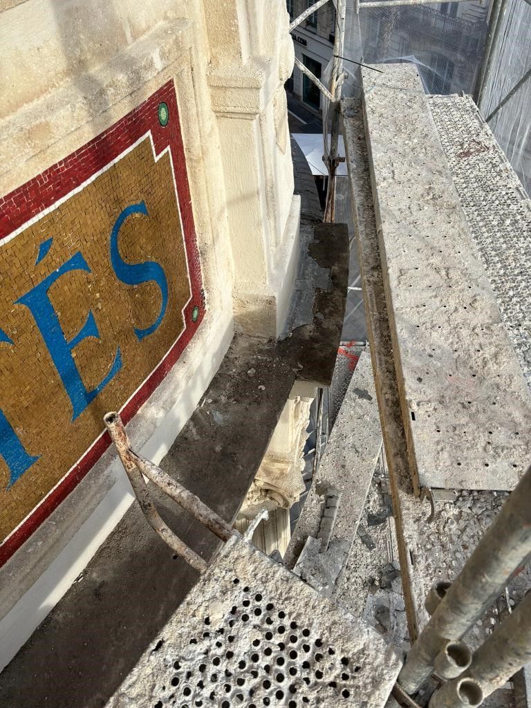 Mise en place échafaudage