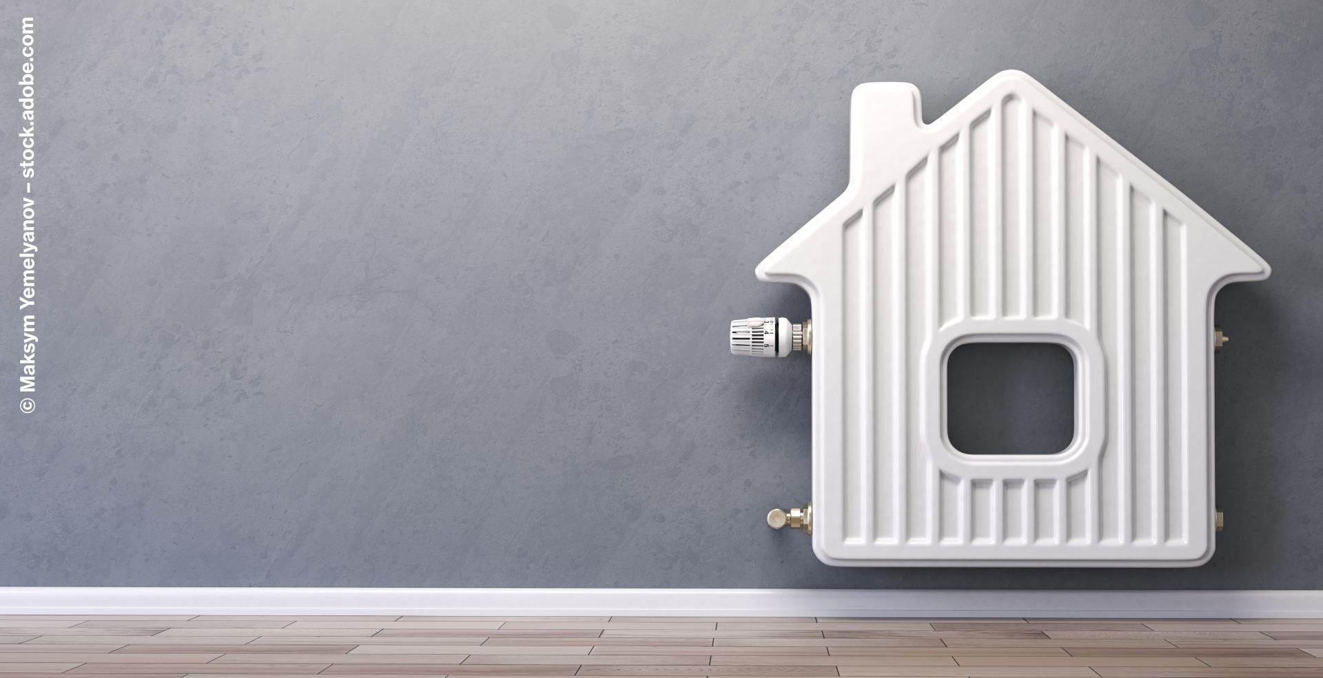 Abstrakte Heizung in Form eines Hauses