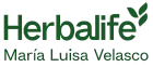 Logotipo de Herbalife con el nombre &ldquo;Mar&iacute;a Luisa Velasco&rdquo; en texto verde.