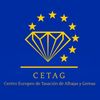 Blue CETAG logo with a gold diamond and stars, labeled &ldquo;Centro Europeo de Tasaci&oacute;n de Alhajas y Gemas&rdquo;