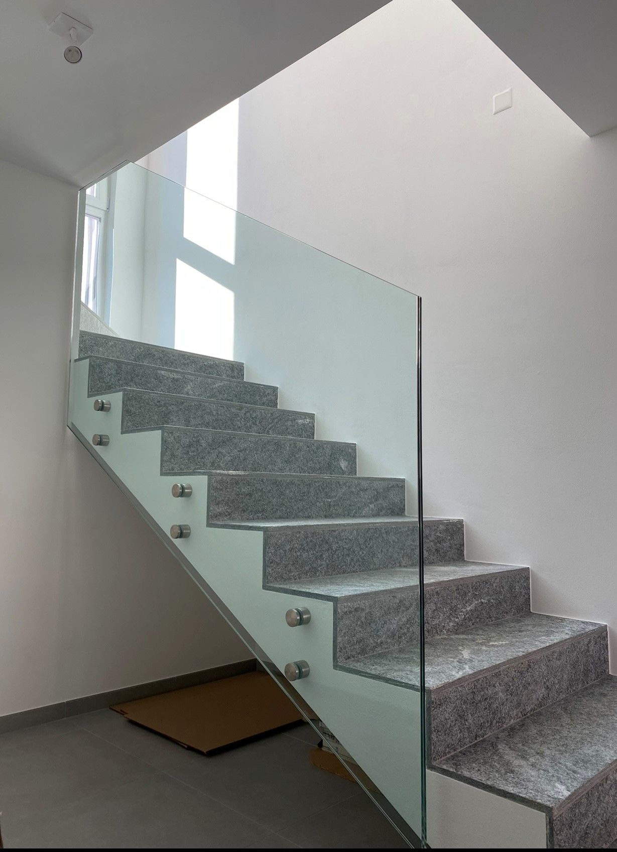 Parapetto scale vetro