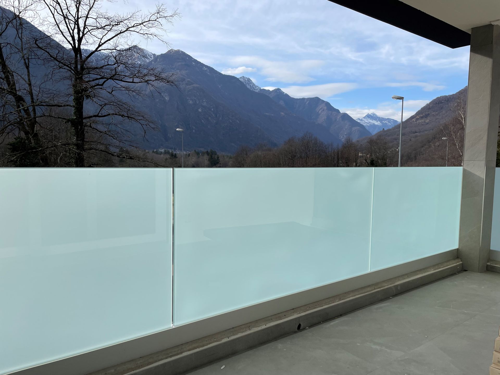 Parapetto vetro opaco