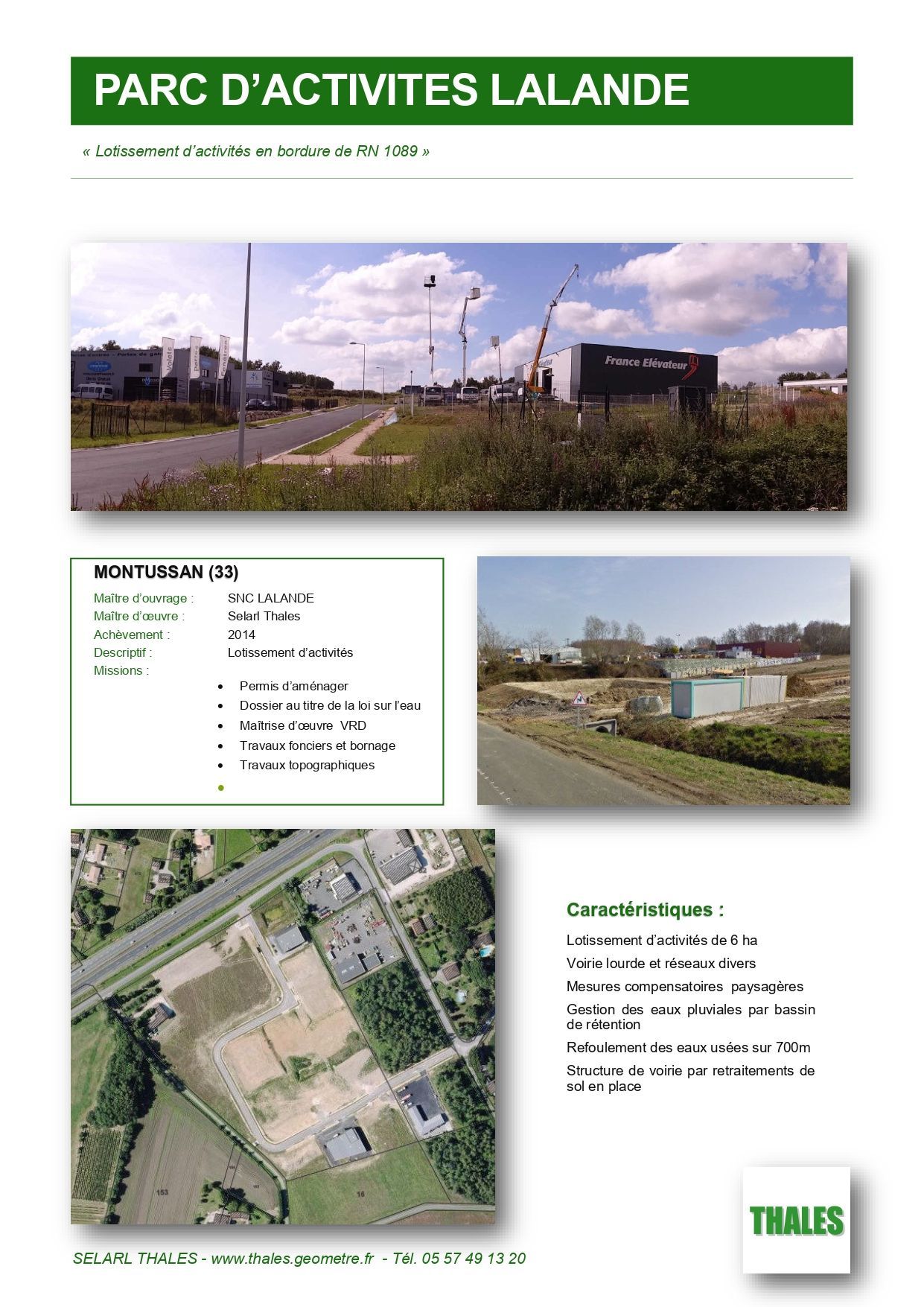 Projet Parc d'activités Lalande