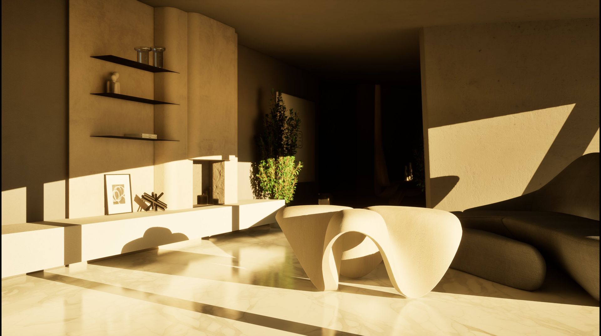 Una sala de estar con una mesa y sillas.