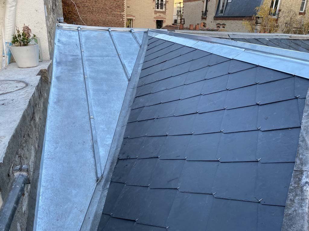 Vue de haut toit zinc