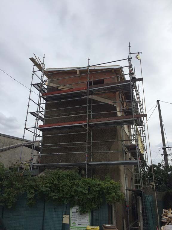 échafaudage sur maison