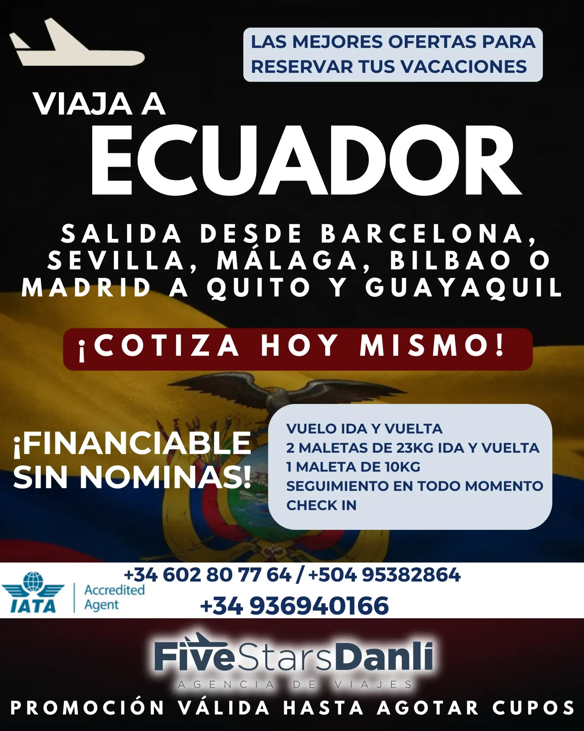 Viaje a Ecuador: oferta de vuelos con salidas desde Barcelona, Sevilla, Málaga, Bilbao o Madrid.