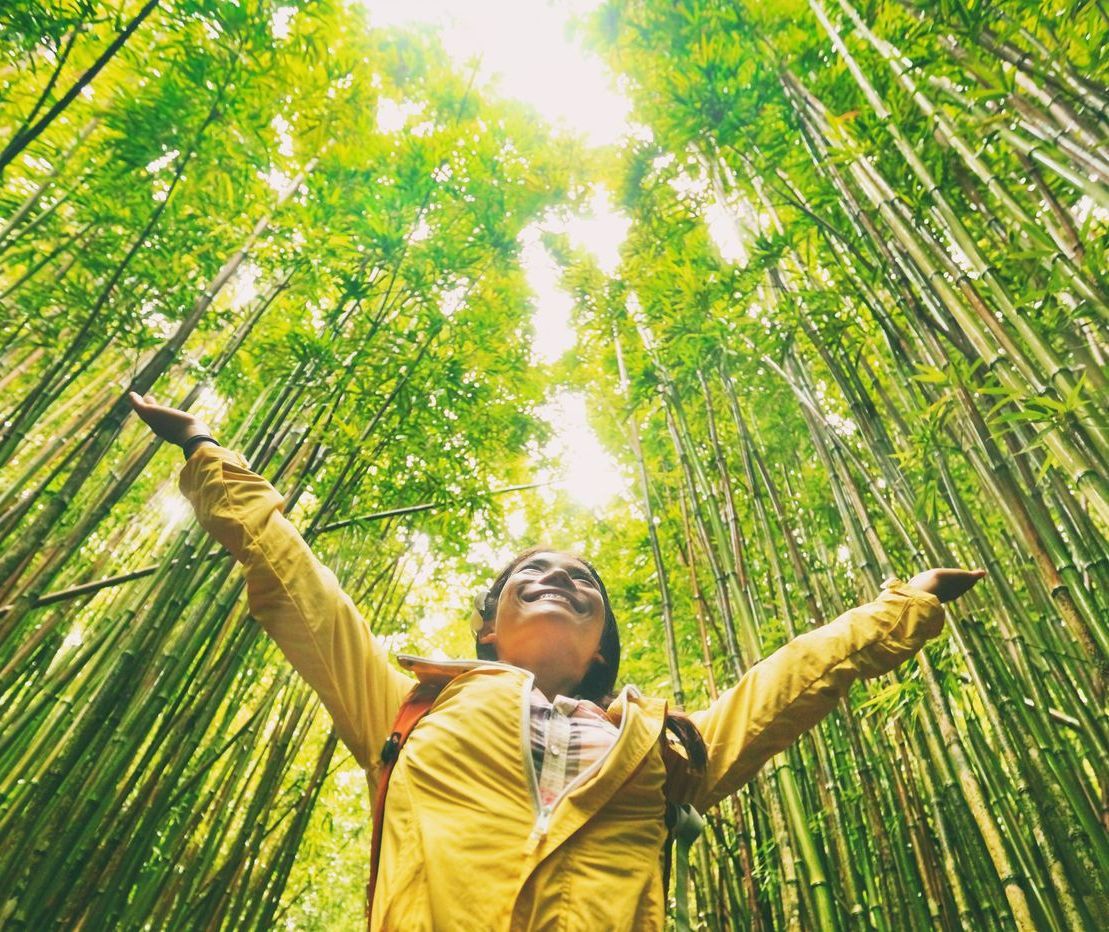 Une femme admire la nature