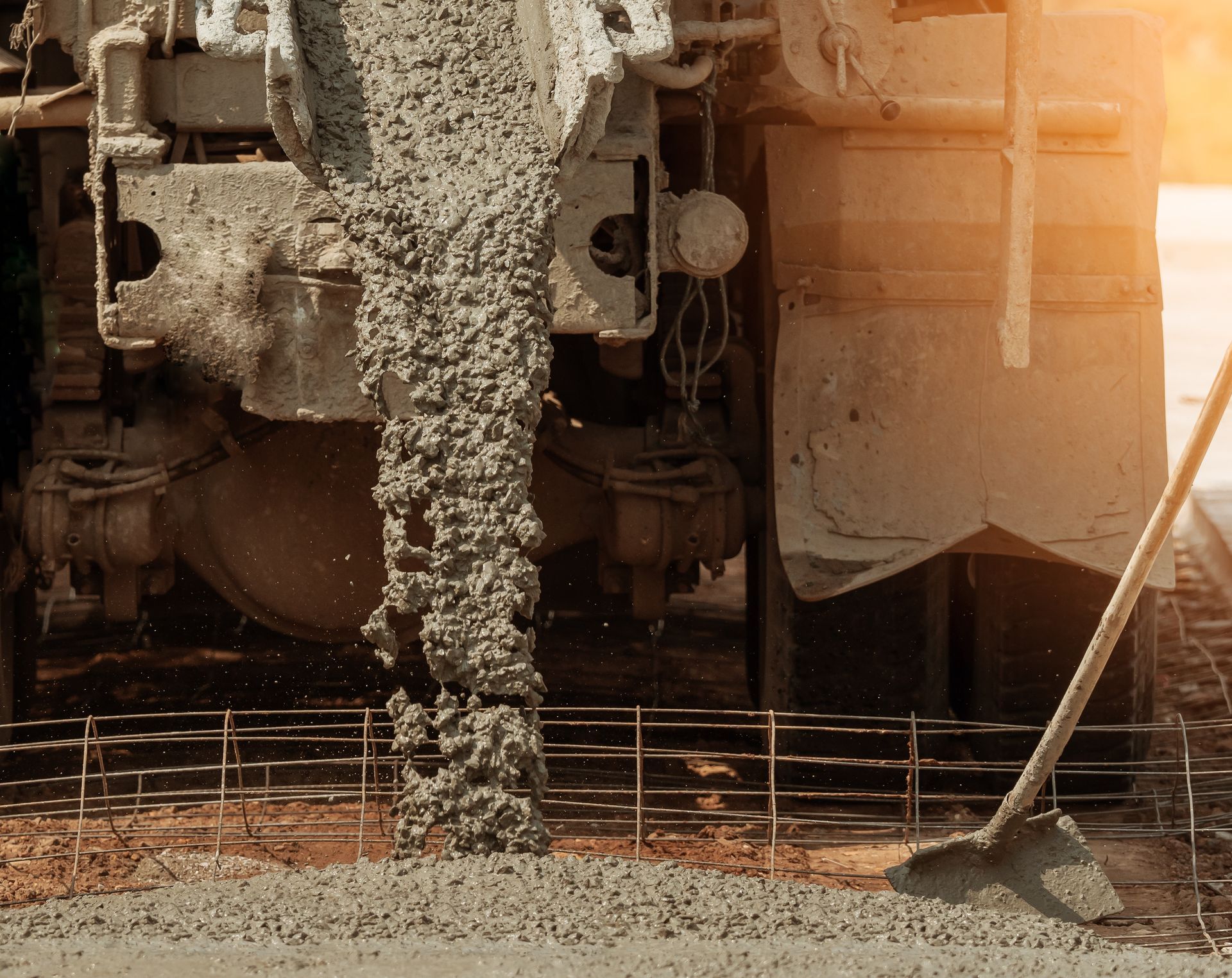 Béton en train de couler