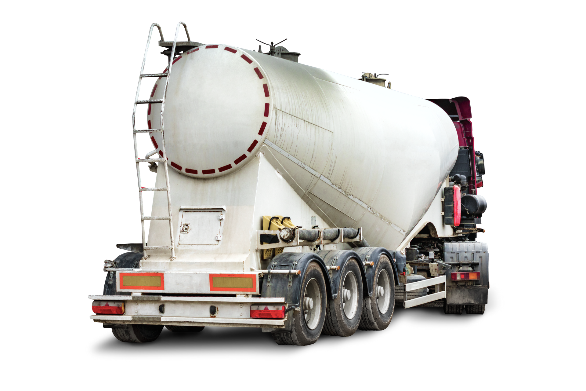 Camion mélangeur de béton blanc