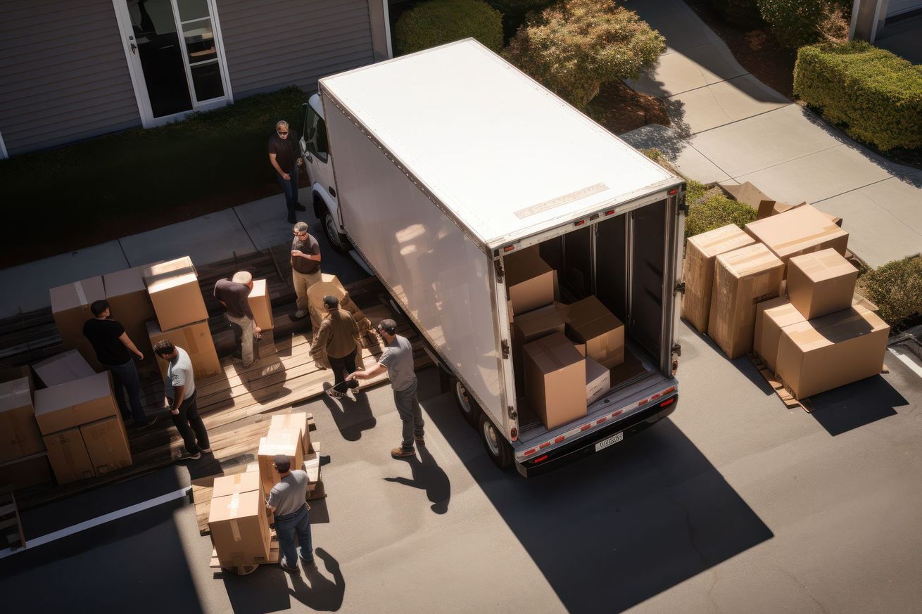 Chargement d'un camion durant un déménagement