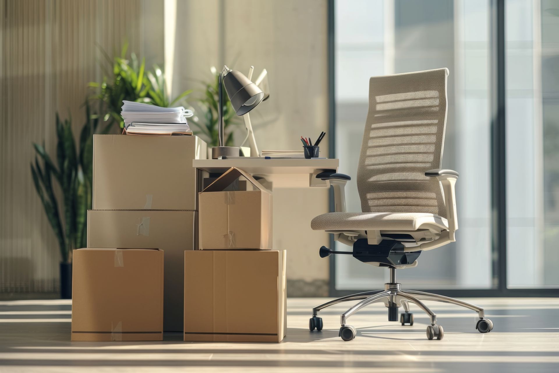 Bureau avec chaise ergonomique