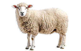 Un mouton vu de côté.