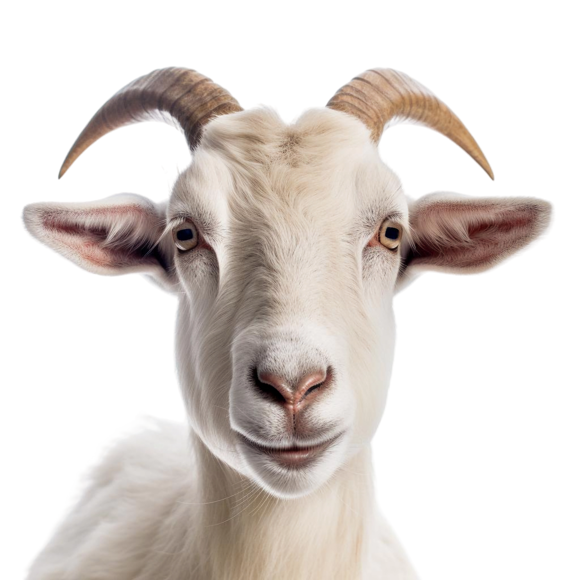 Une chèvre vue de face.