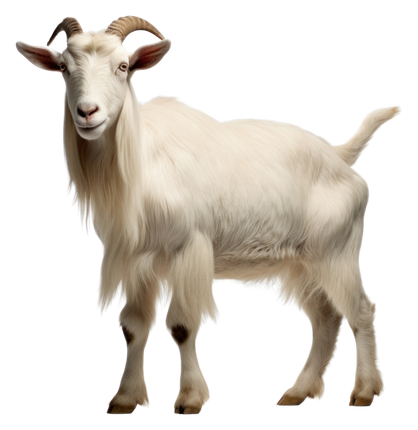 Une chèvre blanche.