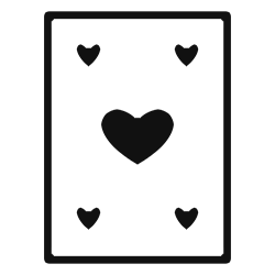 Icon Spielkarte mit Herzen