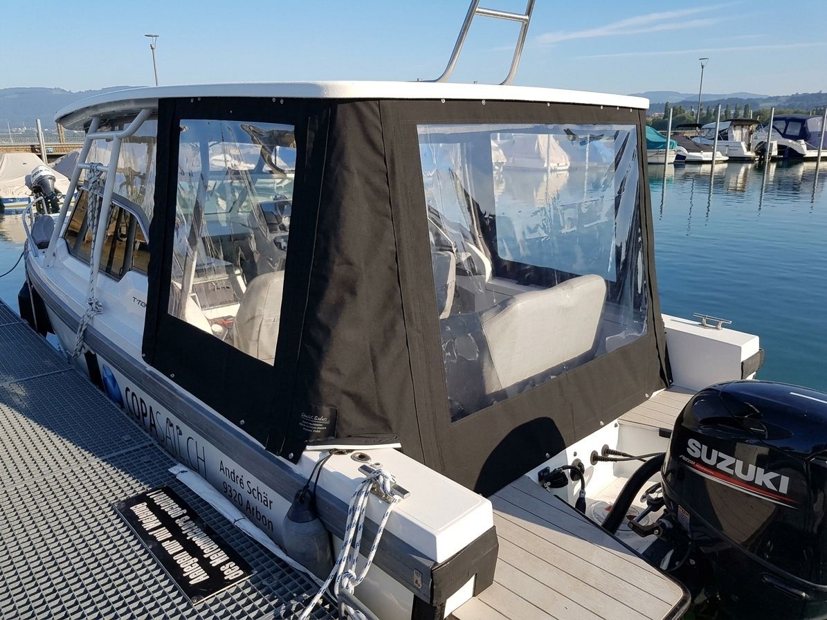 Verdeckteile für Motorboot