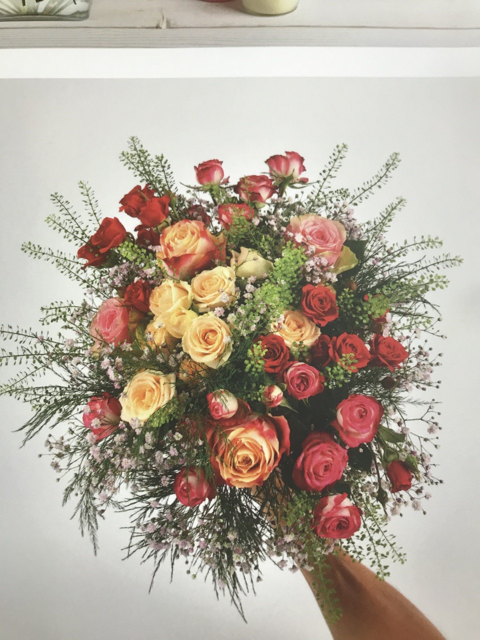 Bouquet de roses colorées