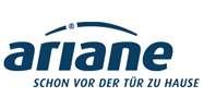 Ariane schon vor der tür zu hause logo on a white background