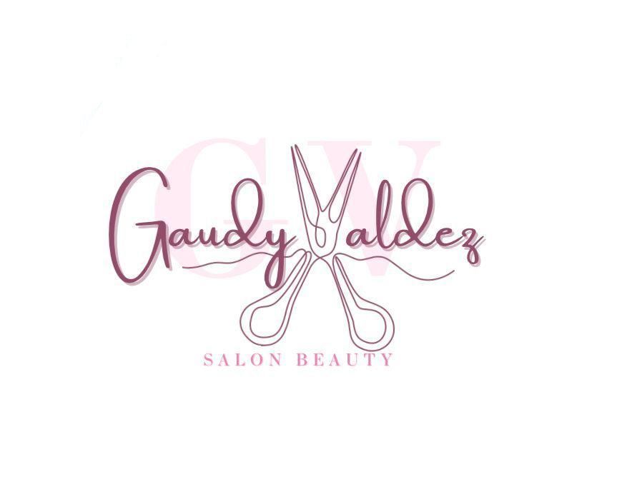 Un logotipo para una peluquería con un par de tijeras.