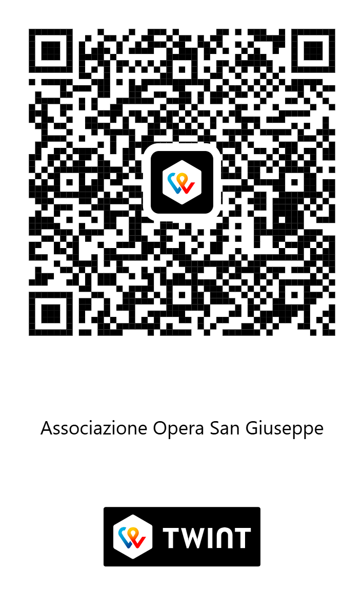 QR code for Associazione Opera San Giuseppe, including a TWINT logo.