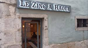Enseigne du bar Le zinc à Raoul
