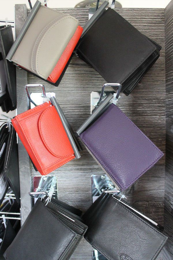 Lederwaren Stahl Verkaufsstände Portemonnaie