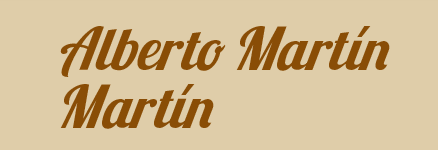 El nombre alberto martin martin está sobre un fondo beige