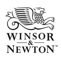 Winsor & Newtonin logo, jossa on siivekäs myyttinen olento tuotemerkin nimen yläpuolella.