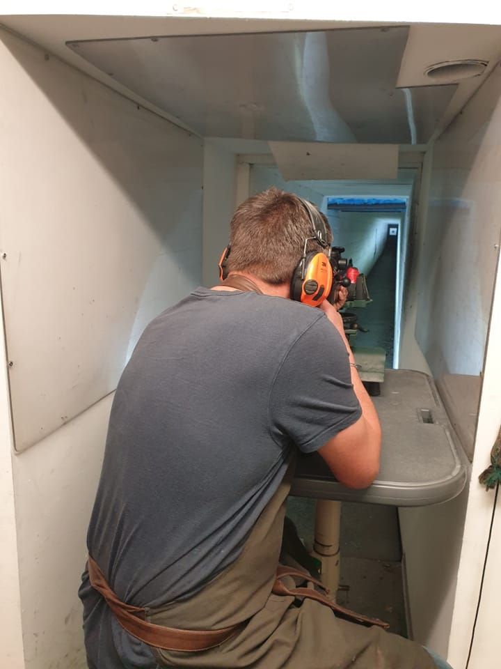 Tireur, tunnel de tir pour essai