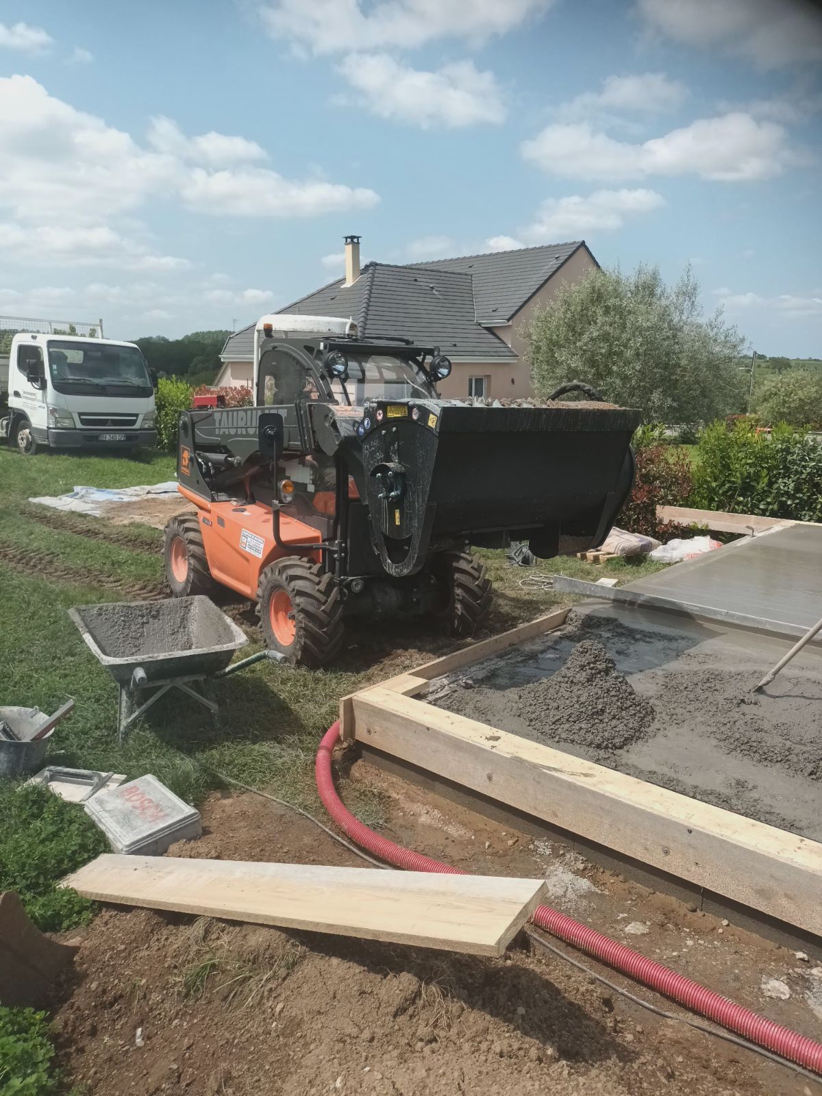 Chantier dans un jardin