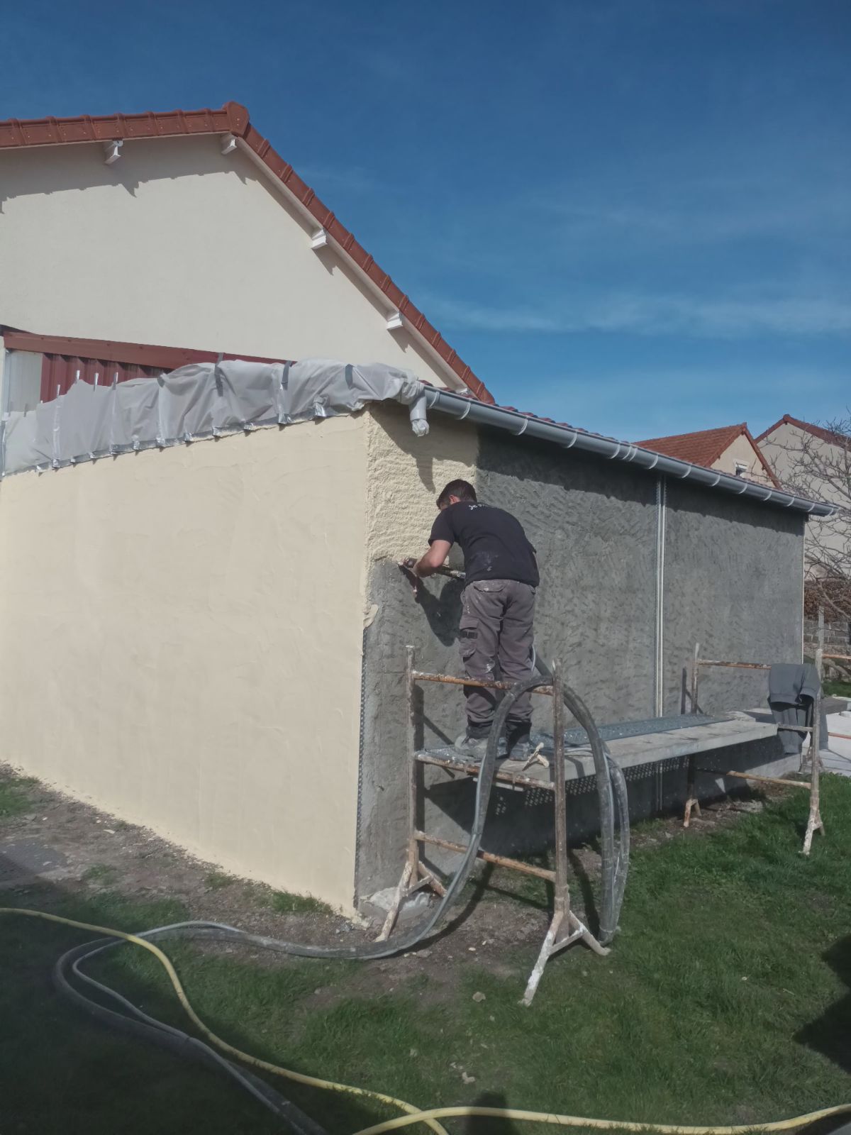 Mur après un ravalement de façade