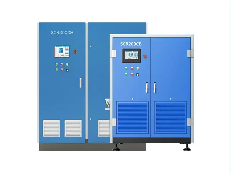 Dois armários azuis lado a lado em um fundo branco.