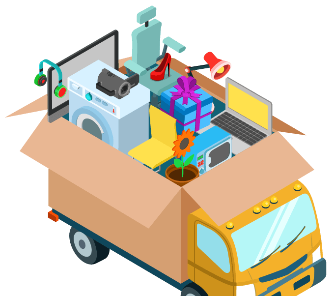 Camionnette de déménagement en illustration