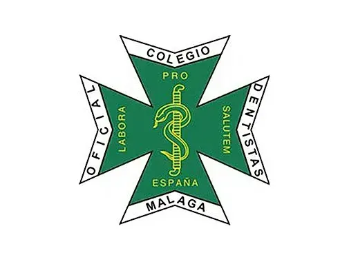 El logotipo del Colegio Pro Dentistas de Málaga es una cruz verde.