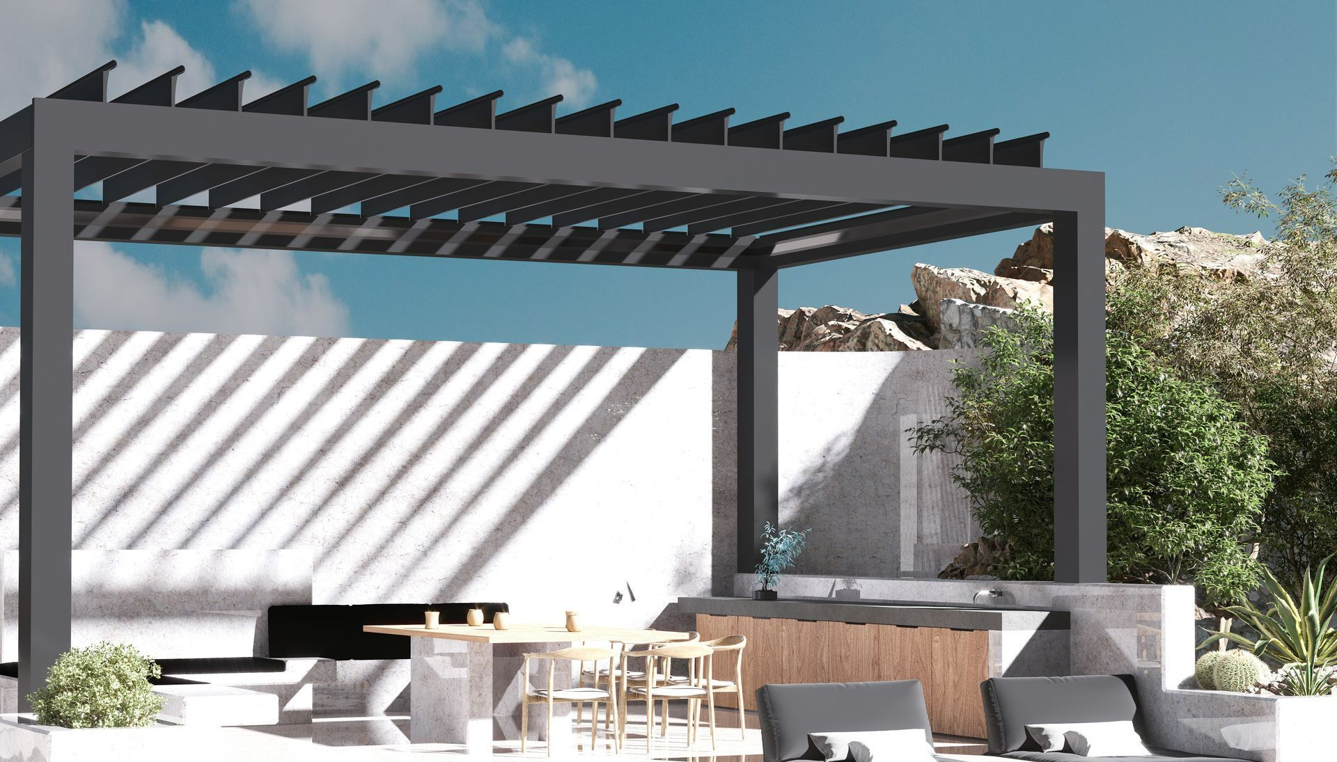 Pergola bioclimatique.