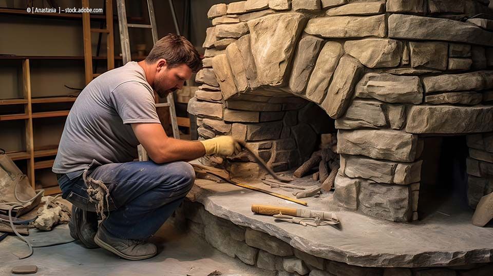 Steinmetz bei der Arbeit