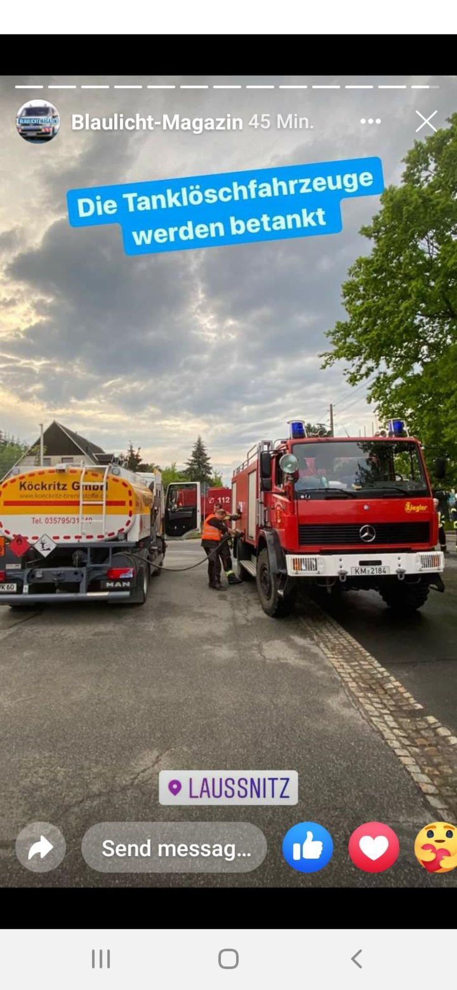 Social Media Story der Firma Fahrer der Firma Brennstoff- und Mineralölhandel Köckritz GmbH