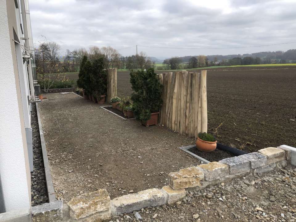 Bau einer Gartenfläche