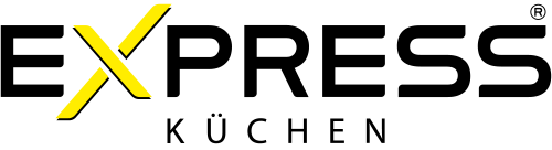 Express Küchen-Logo mit schwarzer Schrift und gelbem Akzent auf dem X