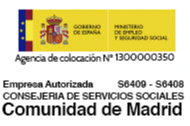 Logotipo de la agencia gubernamental española para la inserción laboral de la Comunidad de Madrid.
