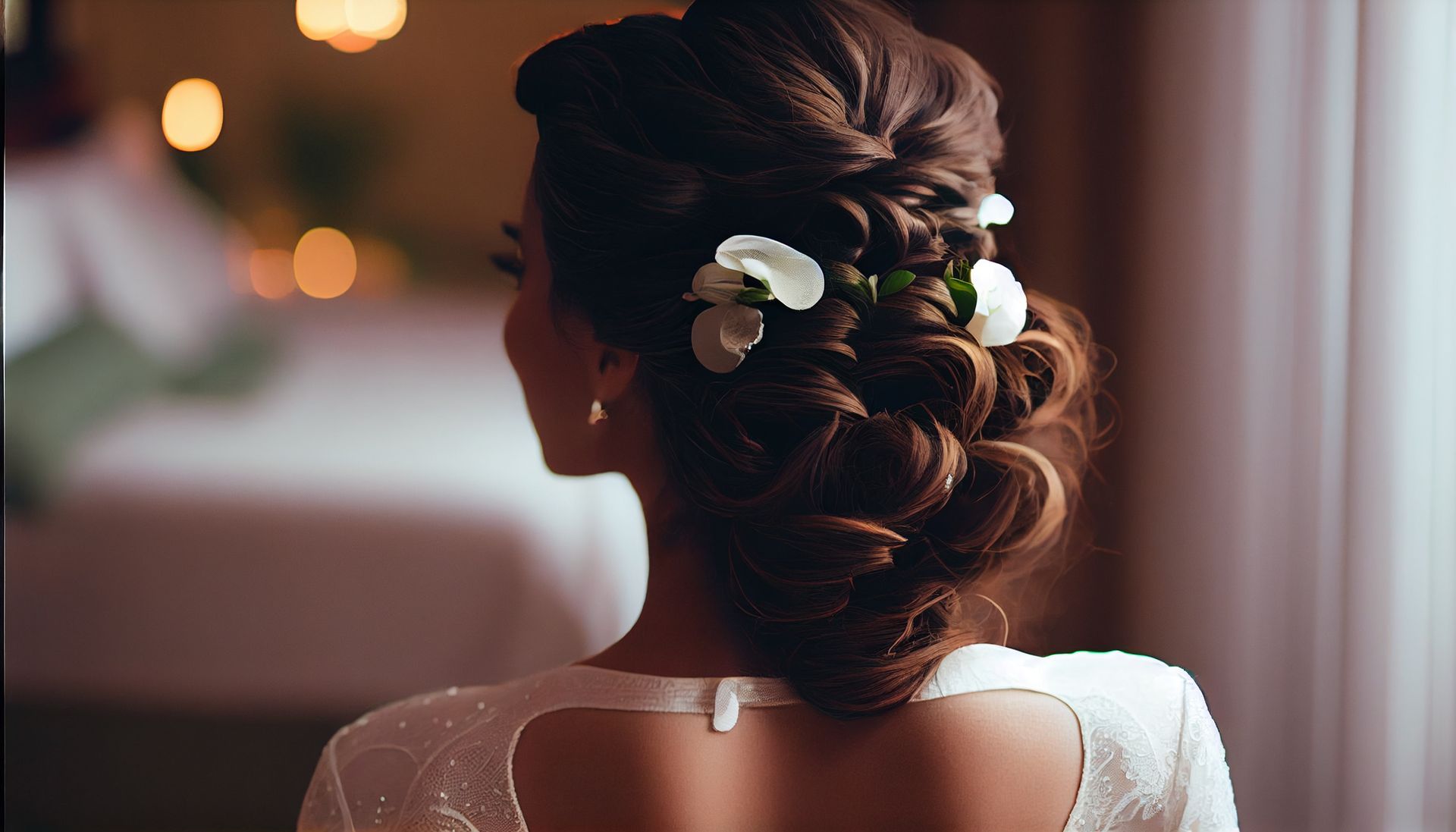 Coiffure princesse et bijoux de tête fleurs