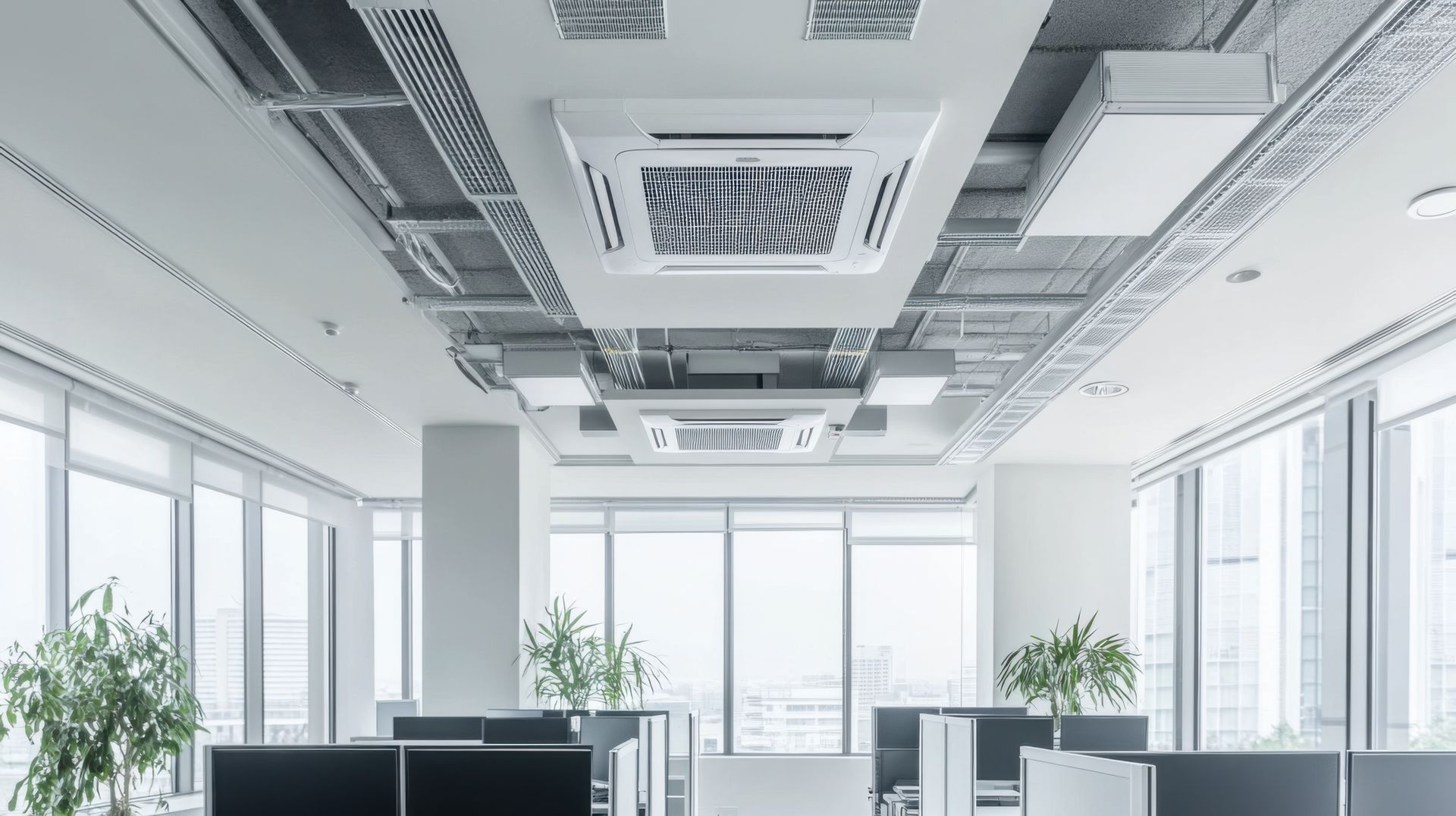 Ventilation dans les plafonds de bureaux