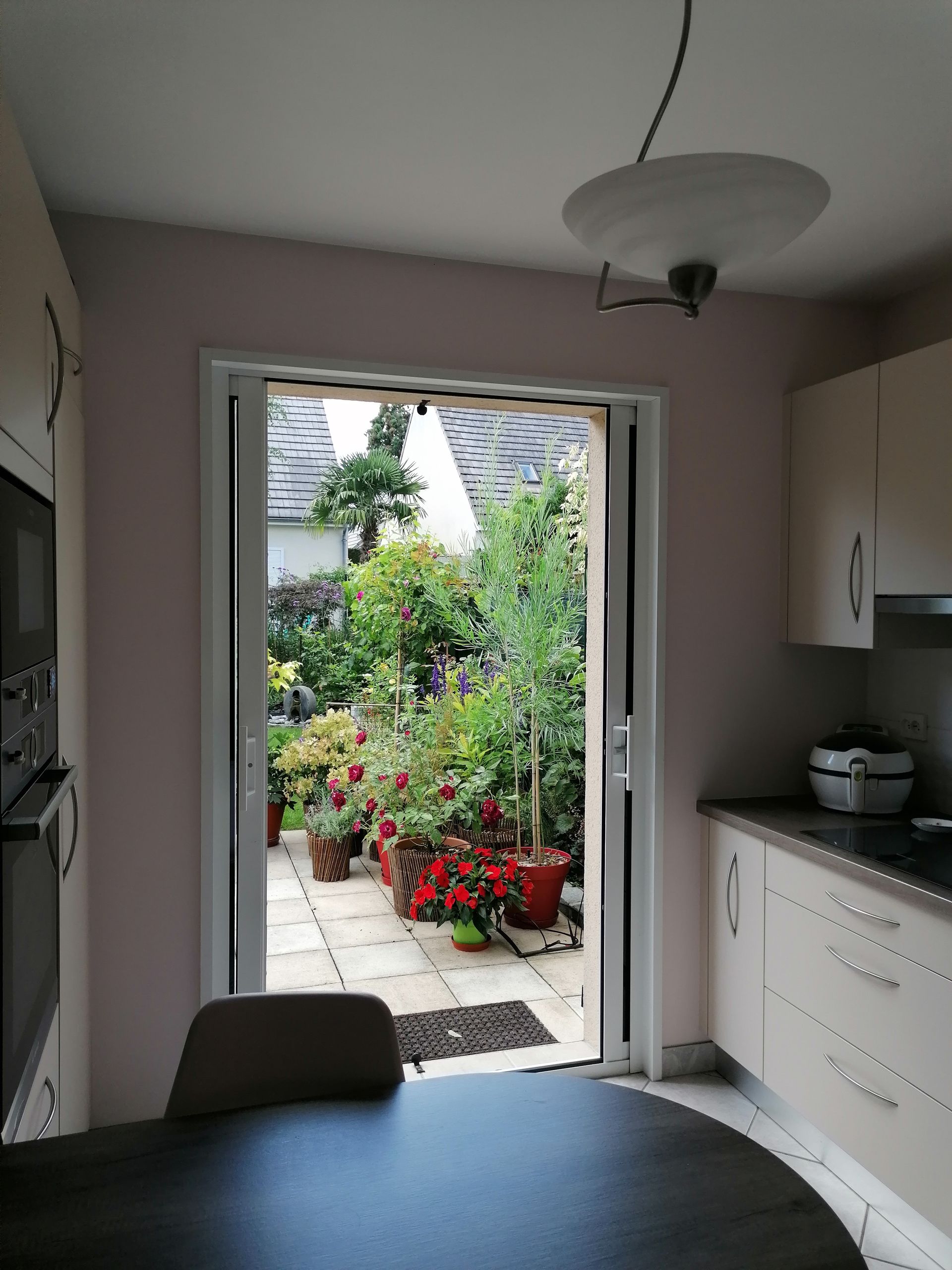 Baie vitrée ouverte