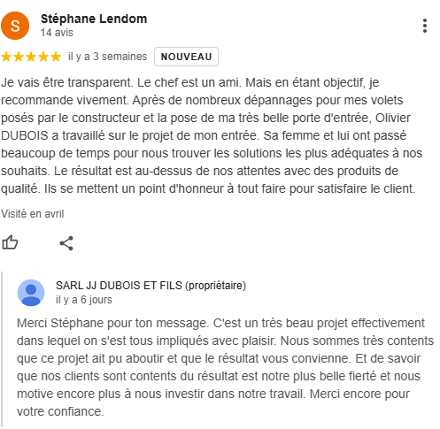 Avis Google Stéphane Lendom